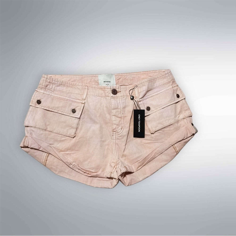 One Teaspoon Pink Jean Shorts, Women’s High Waisted, Relaxed Fit, Sz 33